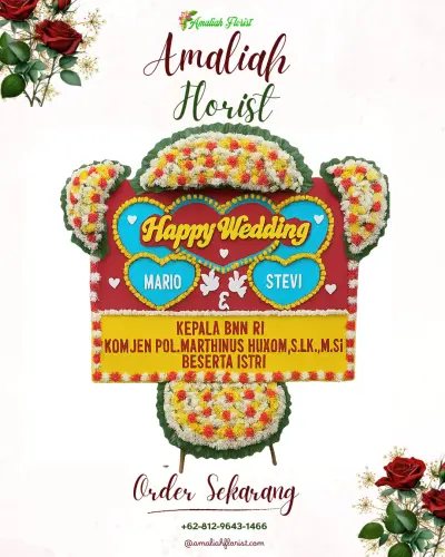 Karangan Papan Bunga Pernikahan di Cibatu